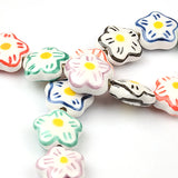 15mm Flower Ceramic Beads DIY Pendant for Jewelry Making