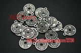 15mm Chinese Ancient Money Coins Dragon Charms Silver Alloy DIY Pendants