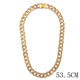 15mm Cuban Link Chains Necklace Iced Out Rhinestone Rapper Necklaces