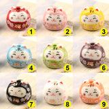 15mm FU Cat Ceramic Beads 3mm Hole Hand Painted Loose Porcelain DIY Bead