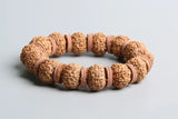 15mm Drum Rudraksha Beads & Oxhide Spacer Bracelet