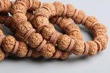 15mm Drum Rudraksha Beads & Oxhide Spacer Bracelet