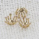 15mm Flower Stamens Ball Pin Caps CZ Micro Paved DIY Charms