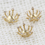 15mm Flower Stamens Ball Pin Caps CZ Micro Paved DIY Charms