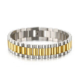 15mm Stainless Steel Bracelet for Men in Gold/Silver