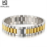 15mm Stainless Steel Bracelet for Men in Gold/Silver