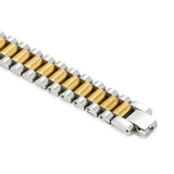 15mm Stainless Steel Bracelet for Men in Gold/Silver