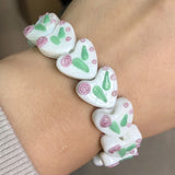 15mm Rose Flower Lampwork Glass Beads DIY Charm Bracelet Accessories