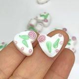 15mm Rose Flower Lampwork Glass Beads DIY Charm Bracelet Accessories