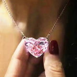 15mm Heart Lab Emerald Promise Pendant 925 Sterling Silver Necklace