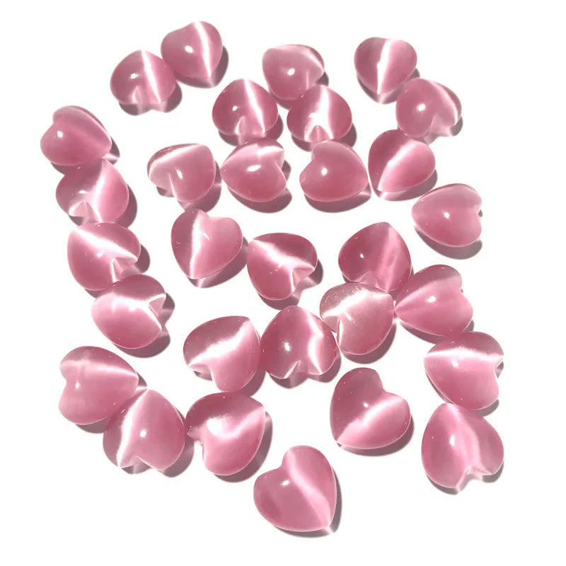 15mm Pink Opal Stone Cat's Eye Gems Hand Pieces Pendant 20pcs