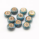 15mm Large Hole Ceramic Beads Flower Glazed For DIY Accessories Jewelry Making
