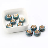 15mm Large Hole Ceramic Beads Flower Glazed For DIY Accessories Jewelry Making