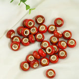 15mm Large Hole Ceramic Beads Flower Glazed For DIY Accessories Jewelry Making
