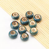 15mm Large Hole Ceramic Beads Flower Glazed For DIY Accessories Jewelry Making