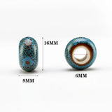 15mm Large Hole Ceramic Beads Flower Glazed For DIY Accessories Jewelry Making