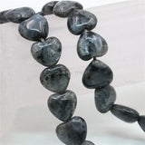 Labradorite Heart Stone Beads for Jewelry Making 15 inch