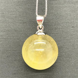 15mm Natural Rutilated Pendant Healing Gift Round Beads Crystal