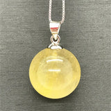 15mm Natural Rutilated Pendant Healing Gift Round Beads Crystal