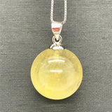 15mm Natural Rutilated Pendant Healing Gift Round Beads Crystal