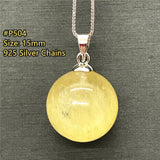15mm Natural Rutilated Pendant Healing Gift Round Beads Crystal
