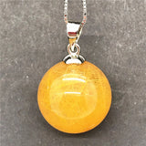15mm Rutilated Quartz Pendant Necklace Jewelry Wealth Healing Gift