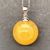 15mm Rutilated Quartz Pendant Necklace Jewelry Wealth Healing Gift