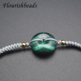Malachite Donut Beads Bracelet Adjustable Yoga Jewelry 5pcs