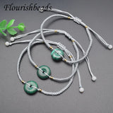 Malachite Donut Beads Bracelet Adjustable Yoga Jewelry 5pcs
