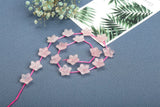 15mm Pink Rose Quartz Flower Carved Bead for Jewelry Making