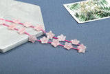 15mm Pink Rose Quartz Flower Carved Bead for Jewelry Making