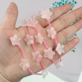 15mm Pink Rose Quartz Flower Carved Bead for Jewelry Making