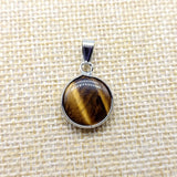 15mm Rose Quartz Tiger's Eye Stone Pendants Charms for DIY Earrings Necklace