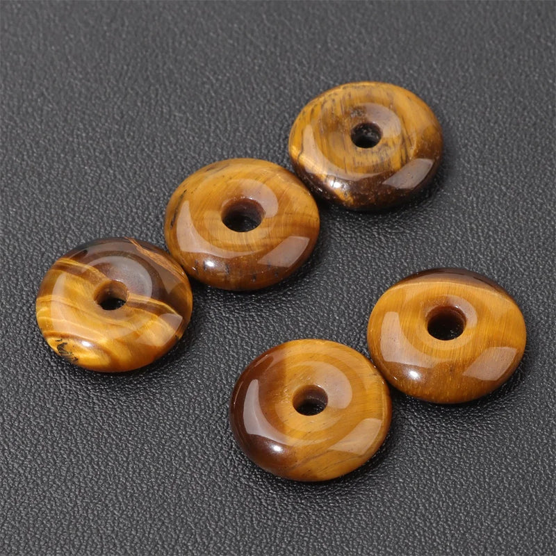 15mm Crystal Quartz Donut Pendant for Jewelry Making