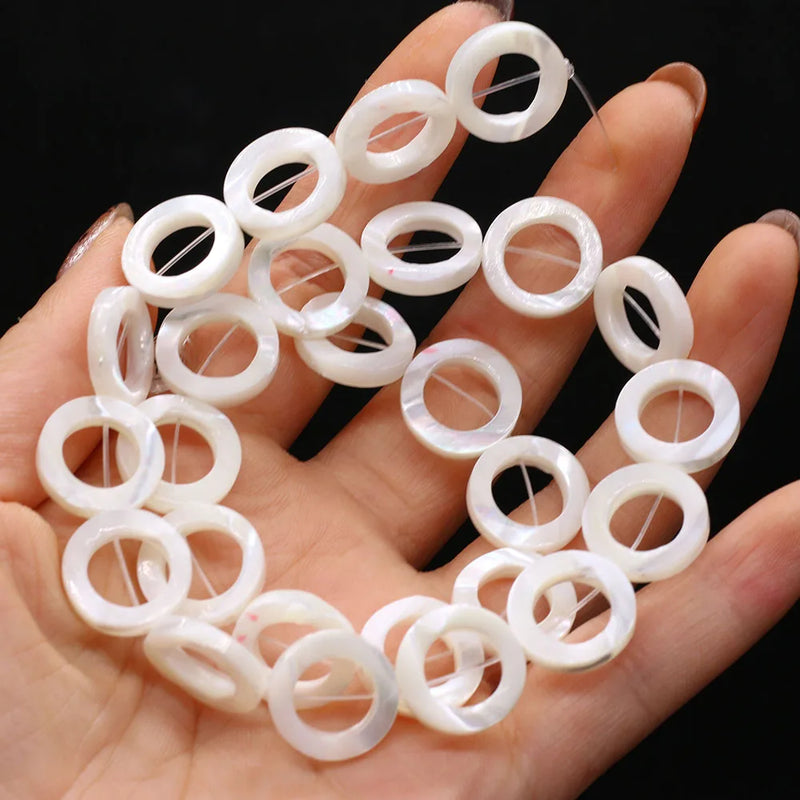 15mm Natural Shell Mother-of-pearl Beads for Jewelry Making
