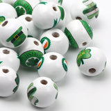 15mm Natural Wood Beads Round Spacer Red Green Charms for Jewelry Making DIY