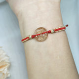 15mm Copper Rutilated Quartz Donut Charm Bracelet