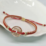 15mm Copper Rutilated Quartz Donut Charm Bracelet