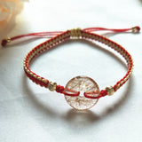 15mm Copper Rutilated Quartz Donut Charm Bracelet