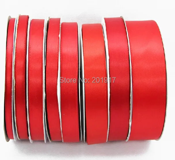 15mm Red Polyester Satin Ribbon Rope Hairbow Wedding Party Decor