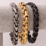 15mm Stainless Steel Centipede Chain Bracelet Men Biker Wristband