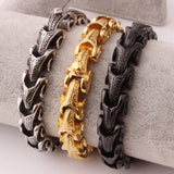 15mm Stainless Steel Centipede Chain Bracelet Men Biker Wristband
