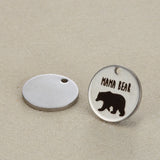 20pcs 15mm Stainless Steel MAMA BEAR Charms