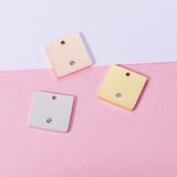 Stainless Steel Square Charm Blank For Engrave Gold/Silver Tag Charms 20pcs
