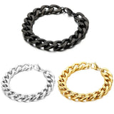 15mm Wide Stainless Steel NK Cuban Link Cain Bracelet Bangle 7-11inch