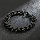 15mm Wide Stainless Steel NK Cuban Link Cain Bracelet Bangle 7-11inch
