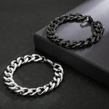 15mm Wide Stainless Steel NK Cuban Link Cain Bracelet Bangle 7-11inch