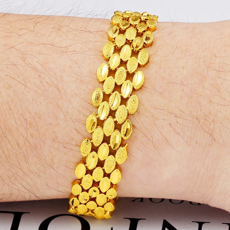 15mm Wide Chain Bracelet Men Women Jewelry Classic Gift