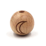 15pc Natural Beech Beads 12 Constellation Love Month Wooden Round Beads