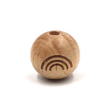 15pc Natural Beech Beads 12 Constellation Love Month Wooden Round Beads